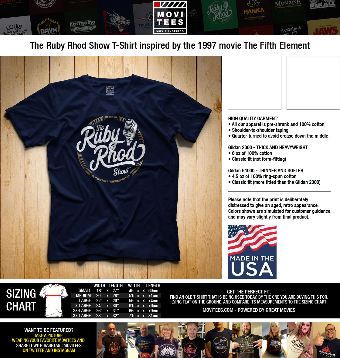 The Ruby Rhod Show T-Shirt Cotton Cult Fifth Element Fan Art S-5XL Super Green